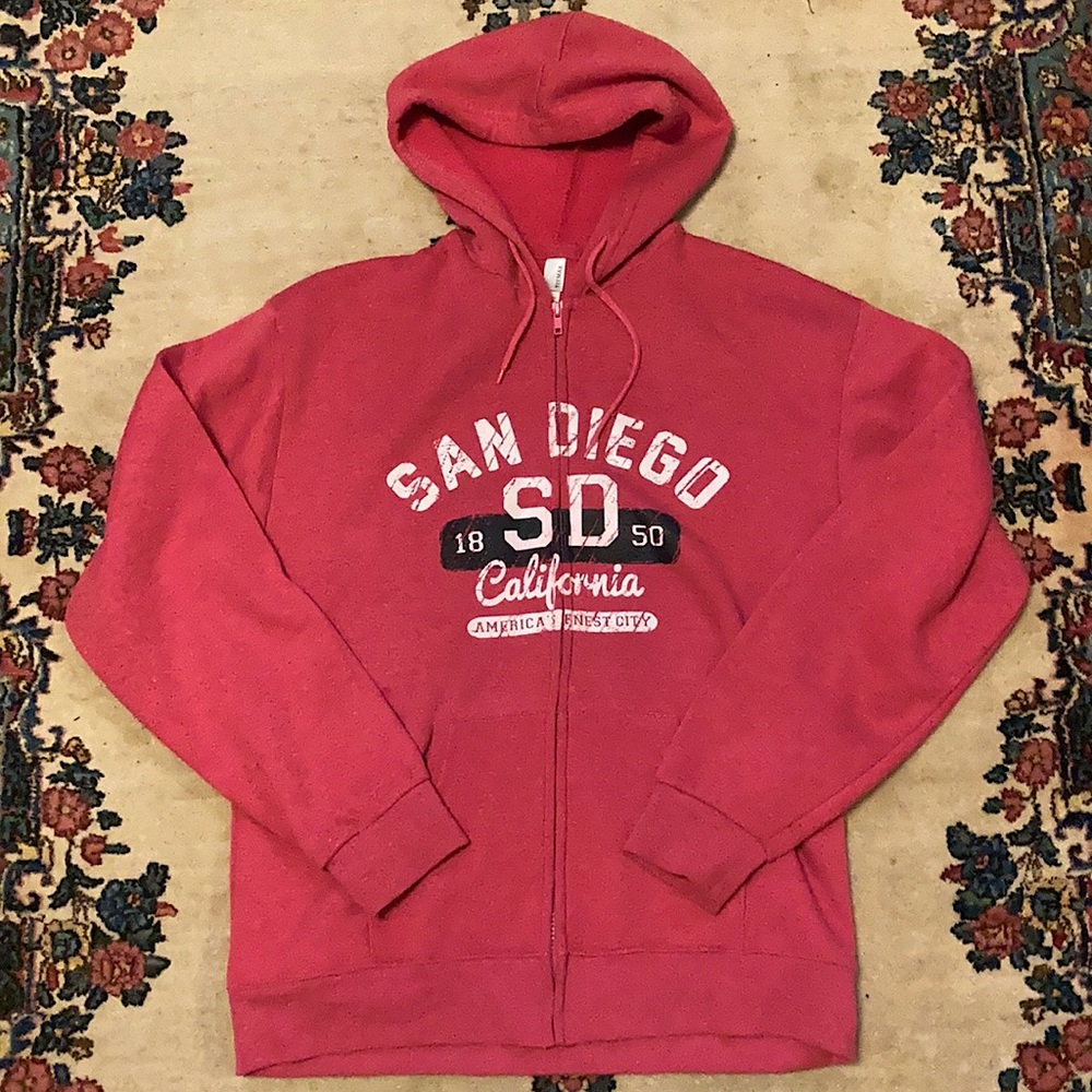 Pink San Diego zip up sweatshirt
